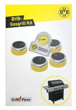 Grillfürst G401E Borussia Dortmund Edition 4-Brenner Edelstahl - Einbaugrill Mit Edelstahl Rosten -Barbecue Serien Geschäft BVB Gasgrill Kit 1