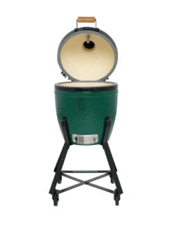 Big Green Egg Small Keramikgrill Starter - Paket -Barbecue Serien Geschäft Big Green Egg Small in Nest deckel offen