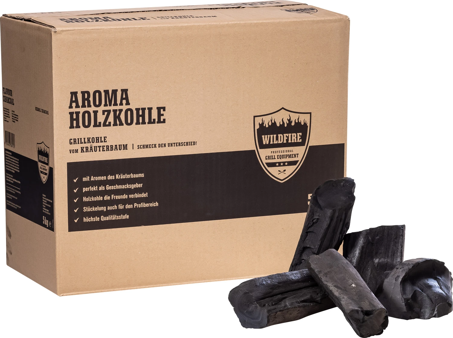 Big Green Egg Holzkohle Wildfire 5 Kg Karton - Kräuterbaum 3 Big Green Egg Holzkohle Wildfire 5 Kg Karton - Kräuterbaum