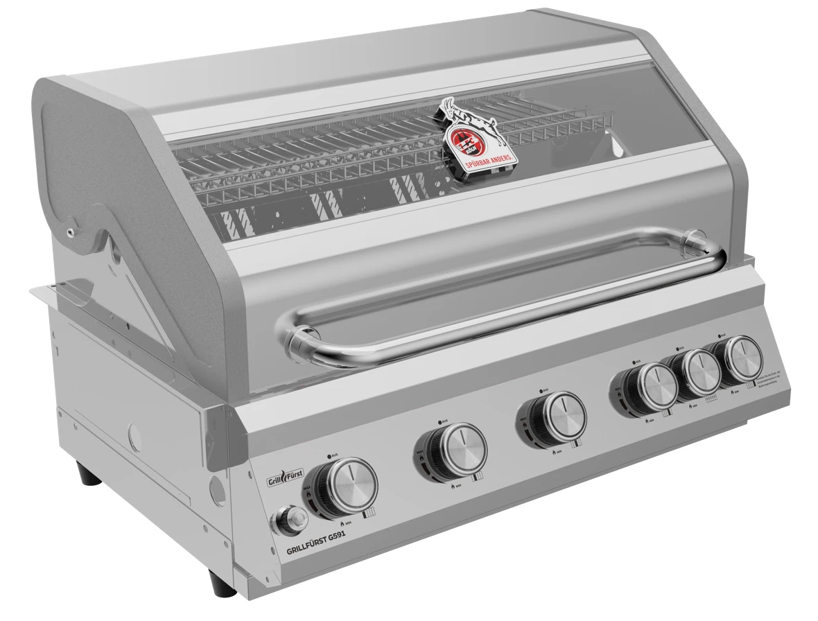 Grillfürst G591G 5-Brenner Einbaugrill - 1. FC Köln Edition - Gusseisenroste 4 Grillfürst G591G 5-Brenner Einbaugrill - 1. FC Köln Edition - Gusseisenroste – Bild 2