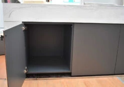 Grillfürst Outdoor Küche Aus 3-tlg. Gegossenem Beton Und HPL (300 Cm X 90 Cm) - Mit Einbaugrill Und Spüle -Barbecue Serien Geschäft Grillfuerst Outdoor Kueche Beton HPL Korpus anthrazit