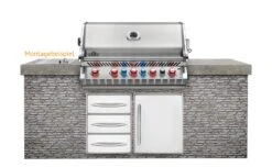 Napoleon Prestige Pro 665-3 Edelstahl Einbaugrill Gas - Inkl. Drehspieß - Modell 2023 -Barbecue Serien Geschäft Napoelon Prestige Pro 665 Einbaugrill Montagebeispiel 1