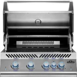 Napoleon 700-Series 32" BIG32 Edelstahl Einbaugrill Inkl. Drehspieß - Modell 2023 -Barbecue Serien Geschäft Napoleon Einbaugrill BIG32 Warmhalterost Edelstahl hinten