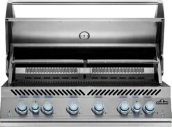 Napoleon 700-Series 44" BIG44 Edelstahl Einbaugrill Inkl. Drehspieß - Modell 2023 -Barbecue Serien Geschäft Napoleon Einbaugrill BIG44 Warmhalterost vorne