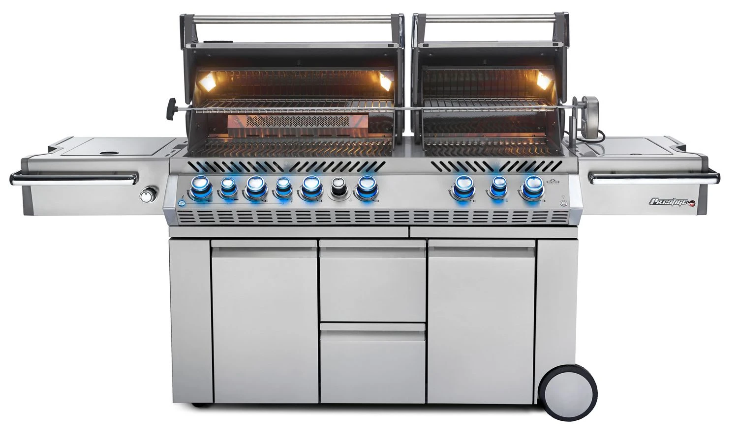 Napoleon Prestige Pro 825-3 Edelstahl Gasgrill Inkl. Drehspieß Und Bodenbeleuchtung - Modell 2023 - SMART Deal Inkl. Grillfürst Grill Control Mit Companion Device Und Einstichthermometer 7 Napoleon Prestige Pro 825-3 Edelstahl Gasgrill Inkl. Drehspieß Und Bodenbeleuchtung - Modell 2023 - SMART Deal Inkl. Grillfürst Grill Control Mit Companion Device Und Einstichthermometer – Bild 5