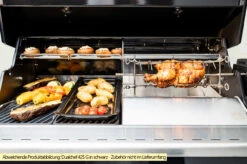 Outdoorchef Dualchef S 425 G Edelstahl Gasgrill Mit Seitenkocher + Blazing Zone Infrarotbrenner + DGS Gusseisen Grillrost 2 Stk. + DGS Gemüse Grillrost 2 Stk. 40 Outdoorchef Dualchef S 425 G Edelstahl Gasgrill Mit Seitenkocher + Blazing Zone Infrarotbrenner + DGS Gusseisen Grillrost 2 Stk. + DGS Gemüse Grillrost 2 Stk. -Barbecue Serien Geschäft Outdoorchef Dualchef S 425 G Zone Divider Drehspiess