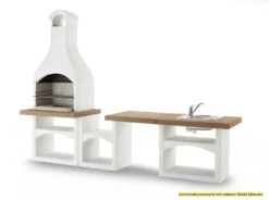 Palazzetti Outdoor Küche: Modul Grillkamin Brioni Inkl. Montagematerial -Barbecue Serien Geschäft Palazzetti Grillkamin Brioni Outdoor Kueche Kombi 1