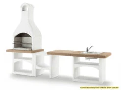 Palazzetti Outdoor Küche: Modul Grillkamin Brioni Inkl. Montagematerial -Barbecue Serien Geschäft Palazzetti Grillkamin Brioni Outdoor Kueche Kombi 2