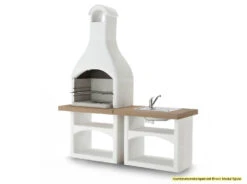 Palazzetti Outdoor Küche: Modul Grillkamin Brioni Inkl. Montagematerial -Barbecue Serien Geschäft Palazzetti Grillkamin Brioni Outdoor Kueche Kombi 3