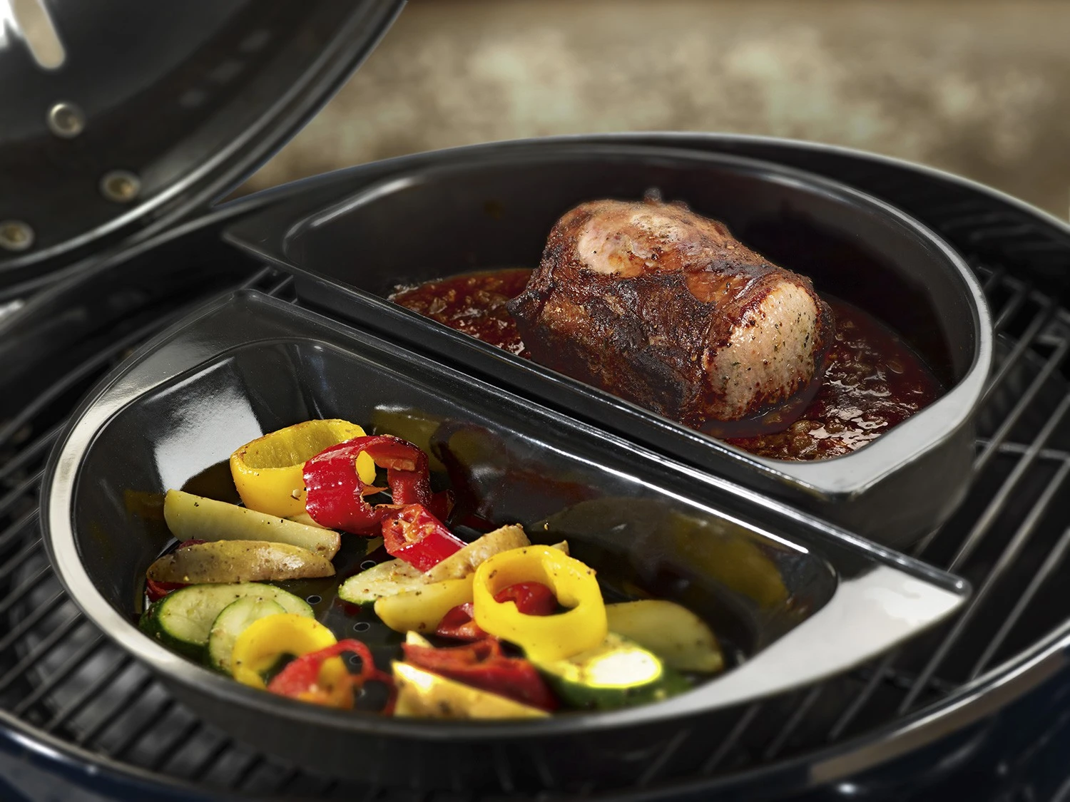 Outdoorchef Gourmet Halbmond Kochset / Grillschalen Porzellanemailliert / 2 Teilig 5 Outdoorchef Gourmet Halbmond Kochset / Grillschalen Porzellanemailliert / 2 Teilig – Bild 3