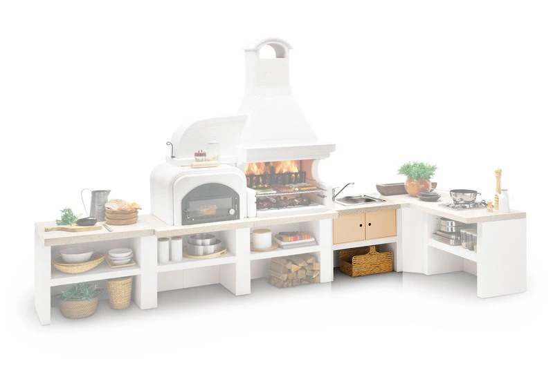 Palazzetti Gartenküche: Modul Spüle, Marmortech Rot 3 Palazzetti Gartenküche: Modul Spüle, Marmortech Rot